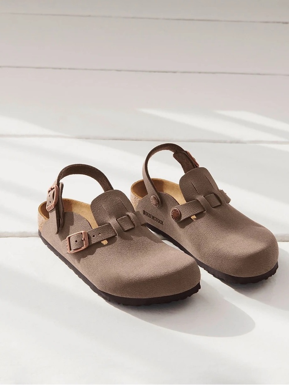 Birkenstock Mocha Brown Tokio Birkibuc® Backstrap Clogs Toodler Sz 10-10.5 Boho